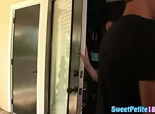 Tattooed petite teen bends over for pussy slamming