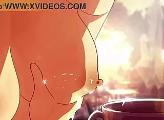 lactating hentai squirts milk into cup