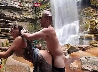Young Latina Caught Riding Monster Cock at Waterfall with Dread Hot