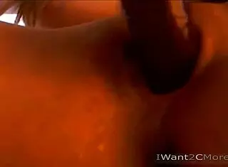 hot babe with huge boobs dildoing on webcam! so intense!