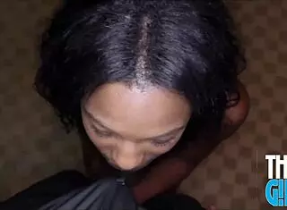 Black Teen 18+ Shows Perfect Body and Sucks White Cock!