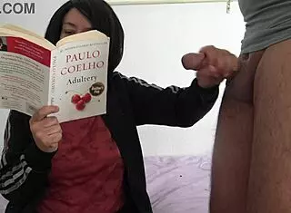 French Stepmom Makes Him Cum While Reading!