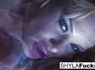 shyla's smoking fetish teases with sultry solo vibes