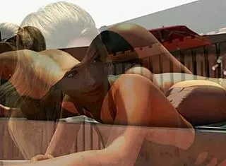 Sexy brunette with shaved pussy