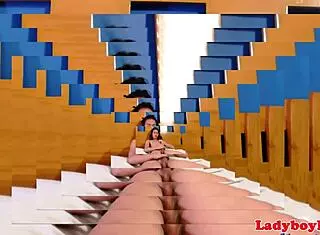 Petite ladyboy yankin’ her big tool, oh man!