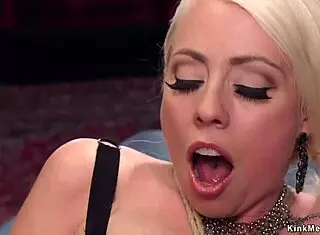 Blonde teaches brunette rough BDSM fucking?