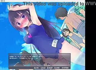 exposing play girl masturbates in hentai game!
