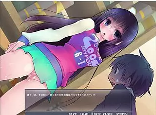 exposing play girl masturbates in hentai game!