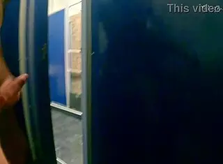 Hostel Shower FLASHING in Mixed Room with Wild MASTURBATION