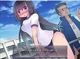 exposing play girl masturbates in hentai game!