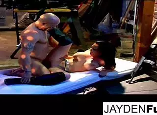 jayden and natasha perform blowjob and titfuck on big cock in hardcore scene