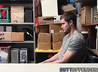 I caught this gay shoplifter masturbating in underwear and facialized him