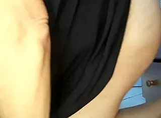 The blonde prostitute stretches her asshole with a bottle in casual anal play