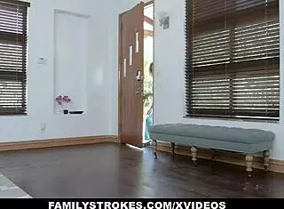 Familystrokes - Caramel Ebony Teen 18+ Xianna Hil Gets Throatfucked By Stepbro