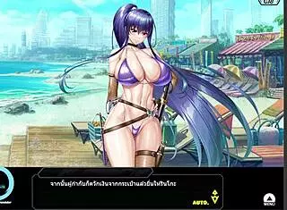Taimanin rpgx flashback: Rinko in swimsuit scene 1 with thai subtitles.
