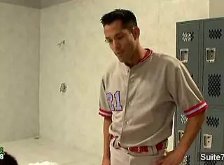 Tattoed gay jocks 69ing in locker room!