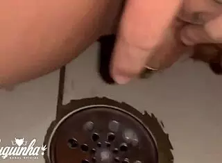 Caught The Young Brunette Taking Bath With Emotional Oral Pleasures