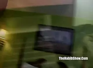 Her thick juicy lips suck big black cock in striptease