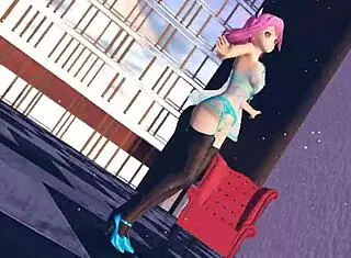 Pink cat in touhou r-18 featuring huge tits in lingerie