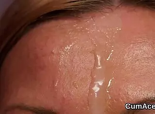 Foxy Honey Receives Jizz Load On Face, Eats Semen.