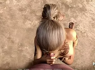 Tattoo girl sucking big cock on the beach 😍