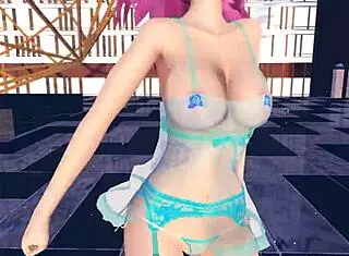 Pink cat in touhou r-18 featuring huge tits in lingerie