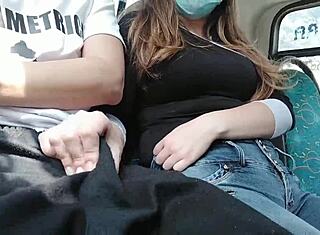 Unknown girl grabs my cock on bus in daring public flash