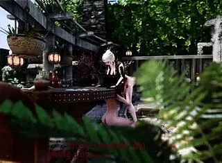 futa on female chaconne and aya in public setting