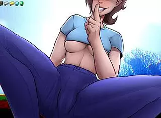 Hot underwear in hornycraft game parody