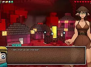 Hot underwear in hornycraft game parody