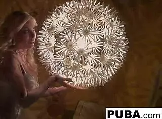 sexy blonde teases in retro solo