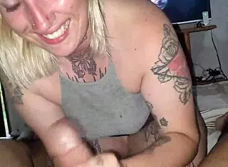 Blonde Blanquita GETS CUM on face!