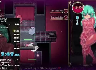 In this hentai game, Mage Kanade's futanari dungeon quest unfolds with intense anime-style encounters and quests.