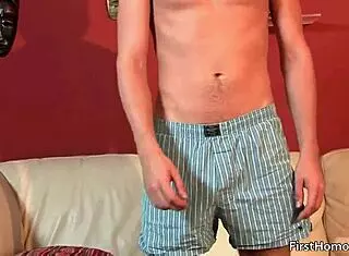 cute blonde gay dude gets naked for sucking and fucking