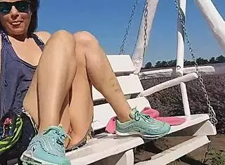 Butt plug flashing and peeing in lavender fields, so wild!