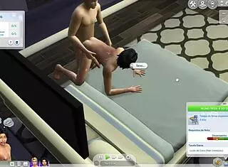 Sims friend gets wild with intense sucking action.