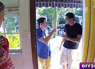 Sexy teens in hot holiday group fuck session