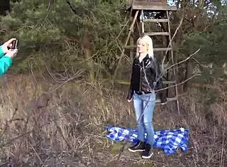 Intense Public Hardcore with Skinny Young Blonde