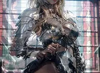 Ai generated anime knight flashes pussy in church