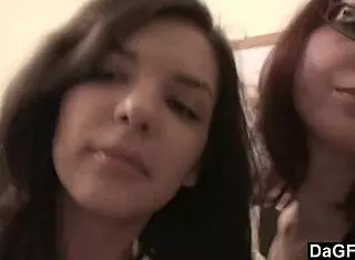 Two skinny teen lesbians webcam in bedroom.