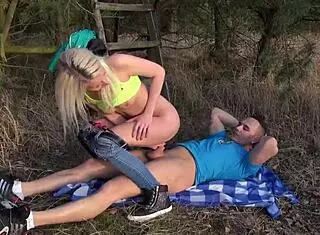 Intense Public Hardcore with Skinny Young Blonde