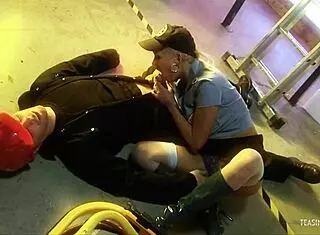 Horny worker fucks busty medic Carly Parker