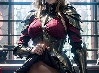 AI Generert Anime Ridder Blottlegger Fitte I Kirke