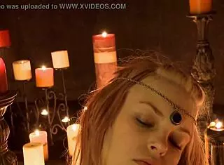 Ritual Masturbation With Candles Outdoors