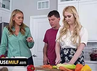 Busty blonde mylfs in a freeusemilf video with a pervert stud