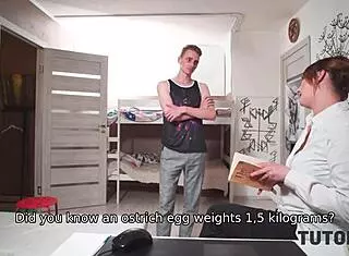 Lucky boy says, 'Tutor4k: hot teacher gives awesome blowjob instead of biology.'