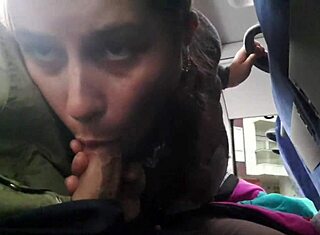 暴露狂在公交车上骗MILF吸吮和手淫