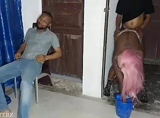 Can't believe i'm fucking her while husband fucks in bathroom! 😱