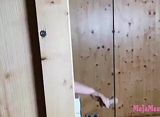 Young girl with big tits masturbates passionately in her room.