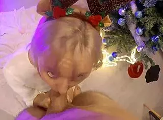Ursula Gets Face Fucked Deepthroat During Christmas Tree